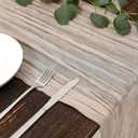 2 x DOLOPL Rosy Brown Cheesecloth Table Runner 13.3ft Boho Gauze Cheese Cloth Table Runner Rustic Sheer Runner 160inch Long for Wedding Bridal Baby Shower Birthday Party Cake Table Decorations