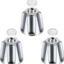 Dreyoo 3 Piece Metal Shower Knob Replacement Compatible with Price/Pfister Verve Tub Shower, Bathtub Faucet Handle Remodel Trim Kit Include 1 Hot 1 Cold 1 Diverter and 3 Screws(Polished Chrome)