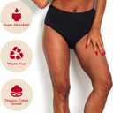 The Period Company Organic Cotton High Waisted Absorbent Period Underwear for Women Heavy Flow Leak Resistant Menstrual Panties Incontinence, Super-Absorbent & Overnight Comfort (Black, M)
