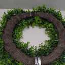 2 Pack 24'' Boxwood Wreaths for Front Door, Artificial Eucalyptus Wreath | Faux Eucalyptus Leaves with Seeds, Waterproof & No Fade, Fake Greenery Outdoor Wreath,Farmhouse,Home,All Seasons