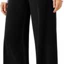 DLOODA Wide Leg Stretchy Sweatpants Jeans for Women, High Waisted Baggy Casual Pull On Jeans Elastic Waist Loose Denim Pants, Medium