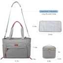 LOVEVOOK Diaper Bag Set, 3-Piece Set with Laptop Pocket, Cooler Bag & Changing Pad, Fits Most Breast Pumps, Grey, 15.7" x 8" x 11", For Mothers, Newborn - 3 Years
