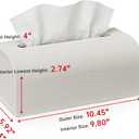 Tissue Box Cover Rectangle, Resin Decorative Facial Tissue Holder Covers Toilet Paper Holder Travertine Stone Look Paper Dispenser Home Decor for Bathroom Bedroom Living Room Office - Off White