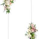 Wokceer Wedding Arch Backdrop Stand, 6 FT Square White Metal Arch Backdrop Stand for Wedding Ceremony Photo Booth, Outdoor Indoor Birthday Party, Garden Floral Balloon Arch Decoration