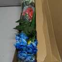 12 Bundles Red White and Blue Flowers, Artificial Daisy Flowers for Outdoor Memorial Day Flower for Cemetery Grave Independence Day Home Kitchen Party Decoration (11.42")