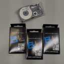 Absonic 4-Pack Compatible for Casio XR-12WE XR-12WE2S Label It Tape Cartridge 12mm Black on White for KL-100 KL-120 KL-60 KL-7000 KL-7200 KL-750B KL-780 EZ Label Printer