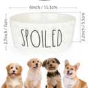 27OZ Ceramic Dog Bowl - 6 Inch Small Food Water Bowl, Heavy Duty Non-Slip Dog Dish for Medium Dogs, Food Grade Porcelain Pet Feeder Bowls, Microwave & Dishwasher Safe, White