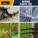 3 x ALBO Black Zip Ties 12 Inch Long Zip Ties Plastic Cable Ties Thick 0.19 Inch 100 Pack Tie Wraps Heavy Duty 50lb UV Resistant Nylon Wire Ties for Indoor and Outdoor