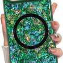 Magnetic for iPhone Air Case Abalone Shell, Emerald Green | Cute Sparkle Mother of Pearl Design, Compatible with MagSafe, Shockproof Protective Phone Cover