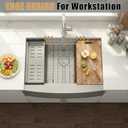 KINGO HOME 33 Inch 18 Gauge Handmade Stainless Steel Single Bowl Farmhouse Sink, Modern Farm Sink 33 Inch Apron Farmer Sinks for Kitchen Rustic With Accessories, Farmhouse 33*20*10 Inches