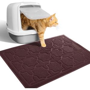 Yimobra Cat Litter Mat, 24"x20" Litter Mat with Litter Lock Mesh, Soft Cat Litter Mat Litter Trapping Mat, Easy to Clean, Non-Slip, Water Resistant, Litter Free Floors, Dark Coffee (Brown)