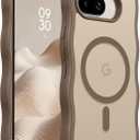 BENTOBEN for Google Pixel 9a Case [Compatible with MagSafe] Cute Curly Wavy Anti-Slip Bumper Magnetic Matte Slim Thin Women Girls Boys Protective Phone Cover for Google Pixel 9a 6.3", Desert Titanium