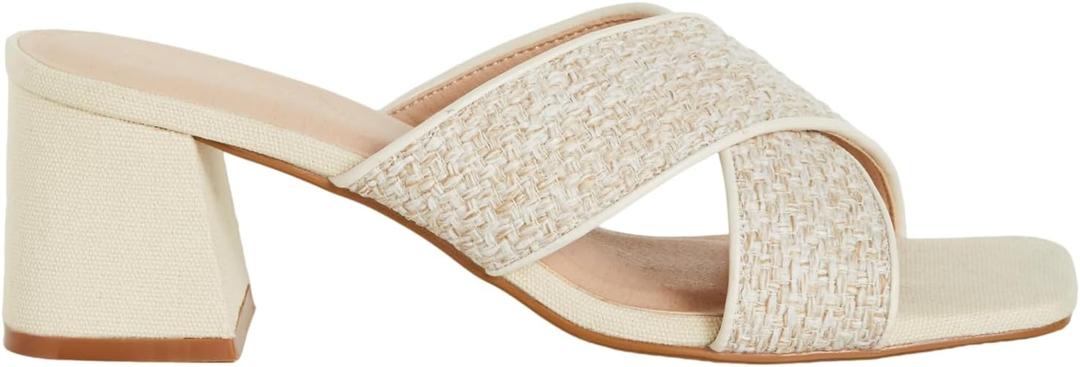 City Chic Women's Wide Fit Slide Sandals - Tuscany (Cream) Size 7