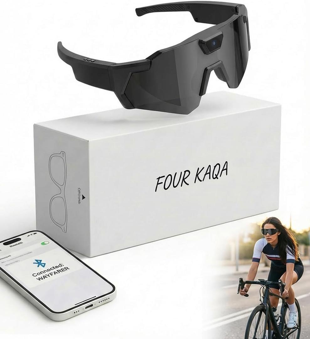 POV Glasses 4k Baseball with Camera Smart Glass for Men Women Sunglasses Cameras and Audio Video Action 2026 Upgrade Eyeglasses Running Style Meets Function Sports Cycling Hiking HD(Black)