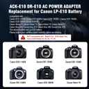 ACK-E10 AC Power Supply Adapter DR-E10 Dummy Battery Kit Replace LP-E10 Battery for Canon EOS Rebel T3 T5 T6 T7 1100D 1200D 1300D 1500D 2000D Cameras
