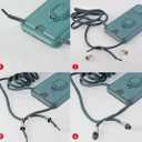 Crossbody Case for iPhone 15 Pro with Detachable Lanyard, 5-in-1 Silicone Crossbody Cover with Sliding Camera, Adjustable Necklace Rope, Card Holder, Rotating Ring Stand Case, Blue