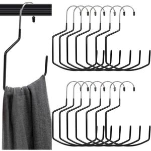 15 Pack Scarf Hangers, 8 Inch Large Purse Hanger for Closet, Non-Slip Scarf Storage Organizer, Sturdy Metal Closet Rod Hooks for Hanging Bags, Purses, Belts, Scarves