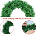 Artificial Christmas Wreath, Green Christmas Wreath16 Inch Canadian Pine Artificial Christmas Wreath Gifts for Christmas Party Decor, Front Door Wreath, Unlit, Pack of 4 (3, Green 16inch)