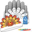 Tiny Expressions Color Your Own Holiday Headbands for Kids (Set of 12)  DIY Coloring Paper Crowns for Party Activities (Thanksgiving)