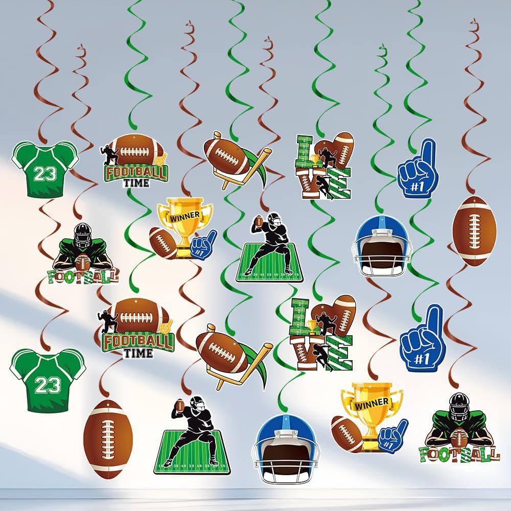 Football Party Decorations, Kaluofan 40PCS Football Birthday Decorations for Touchdown Sports Theme Game Day Cowboy Party Competition Observation Scene Favor Supplies