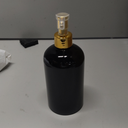Classic Cylindrical Soap Dispenser, Multi-Color Ceramic Bottle with Gold Rust-Proof Pump (Black)