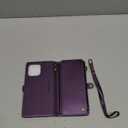 Defencase Compatible with iPhone 14 Pro Max Case Wallet with RFID Blocking Card Holder for Women Men, PU Leather Magnetic Snap Flip Zipper Strap Wallet Phone Case Fit for iPhone 14 Pro Max 6.7, Purple