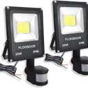 30W LED Motion Sensor Light Outdoor Waterproof Flood Light 12-24V AC/DC Super Bright Security Light, 6000K, 2700LM, Daylight White, 150W Bulb Equivalent, PIR Sensor Light (2 Pack)