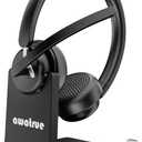 Wireless Headset with Mic for Work, Bluetooth 5.3 Headset with AI Noise Cancelling Microphone & Call Reminder, Wireless Headphone with Voice Assistant for PC/Computer/Remote Work/Call Center/Zoom (Black)