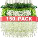Alotiki Wisteria Hanging Flowers,Fake Hanging Flowers,Wisteria artificiales Garland for Home Wedding Arch Floral Party Garden Ceremony Outdoor Decor,3.6 feet Long(150,White)
