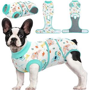 Kuoser Recovery Suit for Dogs Cats After Surgery, Professional Pet Recovery Shirt Dog Abdominal Wounds Bandages, Substitute E-Collar & Cone,Prevent Licking Dog Onesies Pet Surgery Recovery Suit, S