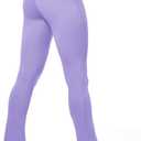 MAGCOMSEN Womens High Waisted Flare Leggings Tummy Control Yoga Pants with Pockets Mini Flared Bootcut Workout Casual (Purple, M)