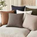 Foindtower Set of 2, Decorative Linen Soild Throw Pillow Covers Soft Accent Euro Cushion Case Farmhouse Neutral Pillowcase for Chair Couch Sofa Bedroom Living Room Home Decor 16 x 16 Inch Light coffee (Malt Ball)