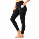 High Waisted Leggings for Women with Pockets – 7/8 Length Yoga Leggings, Tummy Control, Soft 4-Way Stretch Workout Pants Black (Black, XL)