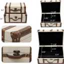 DECOR4SEASON Vintage Linen Fabric Decorative Box Set of 2 - Antique-Style Keepsake Chests for Coffee Table Decor, Mementos, and Elegant Bookshelf Styling