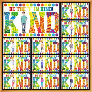 3 x 24Pcs Be The Kind Bulletin Board Back to School Classroom Decorations Colorful Positive Saying Inspirational Quotes Posters DIY Photo Motivational Wall Art for Bulletin Board School Home Decor