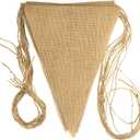 3 x Plain Burlap Flag Banner Natural with Rope (12-pack), (Natural, 8" x 10" Triangle)