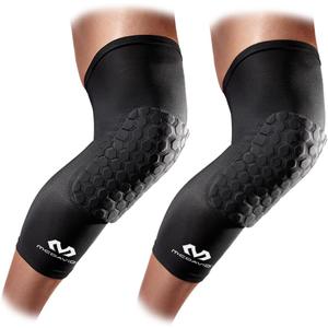 Knee Compression Sleeves: McDavid Hex Knee Pads Compression Leg Sleeve for Basketball, Volleyball, Weightlifting, and More - Pair of Sleeves (ADULT- Medium, Black)