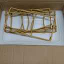 LAUCHUH 3 Tier Serving Stand Porcelain Serving Platter Tier Serving Trays with Collapsible Sturdier Rack, Serving Dishes and Platters for Thanksgiving, Christmas, Entertaining, Gold, 12 Inch