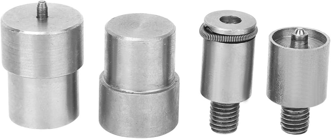 4Pcs Snap Fasteners Button Die, Stainless Steel Snap Button Die Set, Sliver Rivet Press Dies, Easy Use Dies Hand Snaps for 831 12mm, 15mm, 21.5mm Specifications Buttons