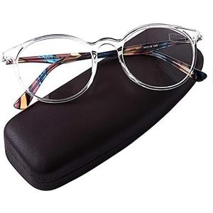 DOOViC Italy Design Fashion Reading Glasses for Women Men Stylish Clear Frames Readers with Case +3.00 Strength