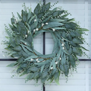 26" Eucalyptus Wreath for Front Door - Large Artificial Greenery Outdoor Wreath for Porch, Window,Farmhouse,Home,Holiday,Hanging Decor- Spring, Summer, Fall, All Seasons (Green)