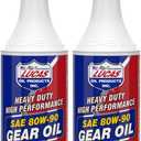 Lucas Oil 80W-90 Heavy Duty Gear Oil - 1 Quart (Pack of 2) for High Performance and Heavy-Duty Applications