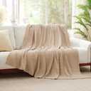 Cooling Throw Blanket Twin XL 66" x 90", 6 Layers Muslin Blankets 100% Cotton, Breathable and Lightweight Twin Blanket for Bed, Soft Bedspread, Gauze Bedding for All Season, Beige Linen