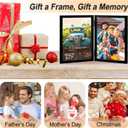 AEVETE 5x7 Picture Frames Double Hinged Wood Folding Photo Frames Vertical with Plexiglass Front, Black