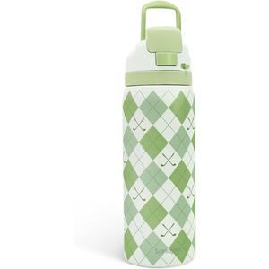Golf Insulated Stainless Steel Water Bottle with Straw for Sports and Travel, Preppy Style, 32oz, Gifts for Golf Lover Women Girls Friends Teens Birthday Christmas