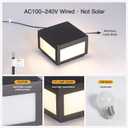MVBT Outdoor Post Lights Hard Wired, 9.8" Pillar Lights Waterproof, AC100-240V LED Column Lamp, Electric Modern Fence Deck Cap Lantern 3000K Lighting for Patio Garden Driveways Entrances Posts