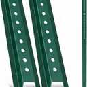 Gisafai 2 Pack 4ft U Channel Sign Post 1.12lb Metal Steel with Galvanized Coating Heavy Duty Sign Post for Outside, Garden, Courtyard, Farm, Easy Mounting Traffic Intersection (Green)