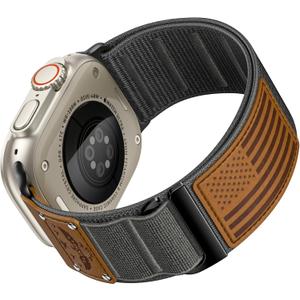 WJK Rugged Nylon Sport Band Compatible with Apple Watch Bands for Men 42mm 44mm 45mm 46mm 49mm,Soft Woven Leather Stars-Stripes Flag Strap for iWatch Series 11 10 SE Ultra 9 8 7 6 5 4 3 2 1 WJK Rugged Nylon Sport Band Compatible with Apple Watch Bands for Men 42mm 44mm 45mm 46mm 49mm,Soft Woven Leather Stars-Stripes Flag Strap for iWatch Series 11 10 SE Ultra 9 8 7 6 5 4 3 2 1