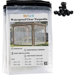 Begrit waterproof clear tarpaulin, 6x20 ft