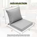 Patio Seat and Back Cushion Set Outdoor Deep Seat Cushion 24"x24"x3" Replacement Chair Cushion for Dining Arm Chairs, Wicker Chairs and Garden Furniture Decoration, Light Grey